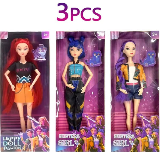 KPop Demon Hunters Character Figures, Doll, 3 Piece Set dll tys