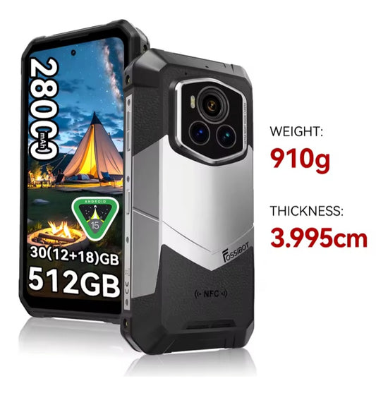 FOSSIBOT F107 Pro 5G Rugged Global Version Gray Smartphone Facial Recognition & Fingerprint Unlock Function Dust Water & Scratch Resistant Super/Fast Charging Smartphone smp