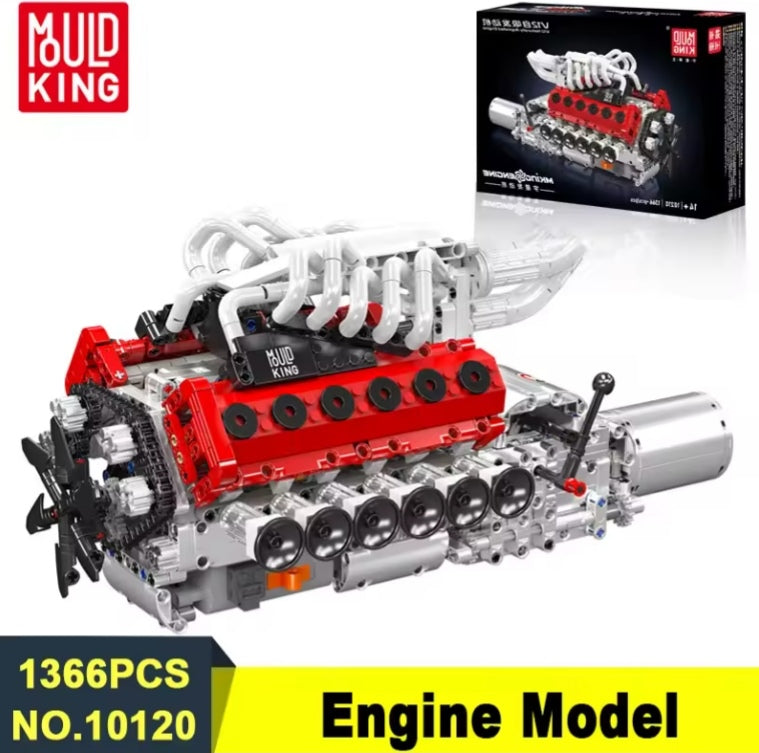 Mould King V12 Engine Building Blocks Set Toys (with box) tys bbs