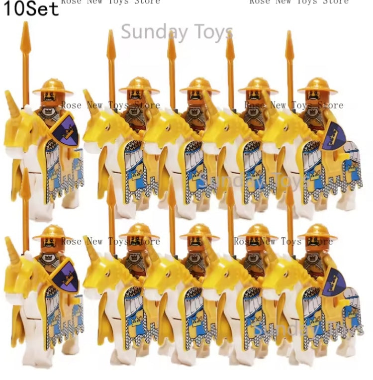Children's Medieval Castle Knights With Horses Building Blocks Set Toys tys bbs