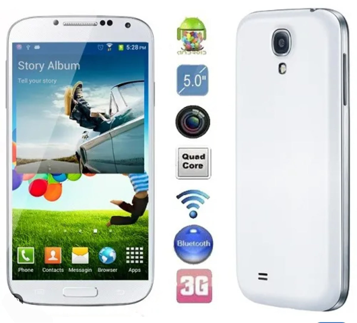 Samsung Galaxy S4 Global Version White Smartphone Dust Water & Scratch Resistant HD Screen Super/Fast Charging Smartphone (I9500). smp