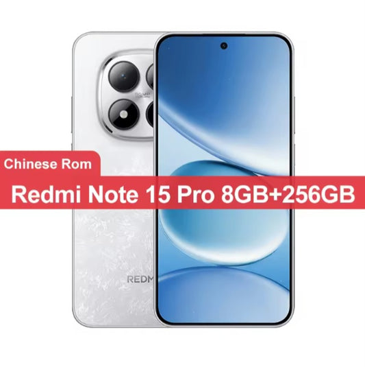 Xiaomi Redmi Note 15 Pro Chinese Version White Smartphone Facial Recognition & Fingerprint Unlock Function Dust Water & Scratch Resistant HD Screen Super/Fast Charging Smartphone. smp