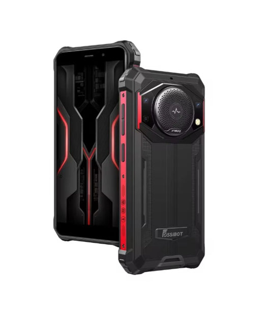 FOSSIBOT F101 P Rugged Global Version Red Smartphone Facial Recognition & Fingerprint Unlock Function Dust Water & Scratch Resistant HD Screen Super/Fast Charging Smartphone smp