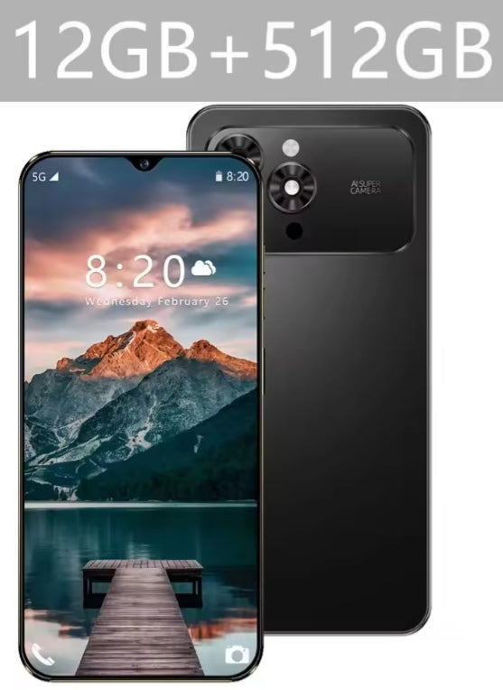 2026 i17Pro Max HD 7.3inch Android 12GB+512GB (Black) Smartphone smp