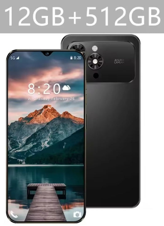 2026 i17Pro Max HD 7.3inch Android 12GB+512GB (Black) Smartphone smp