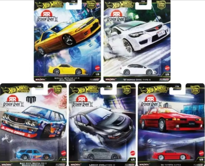 Hot Wheels Premium 2025 Car Culture Ronin Run II 5pcs Set Toy Cars crs tys