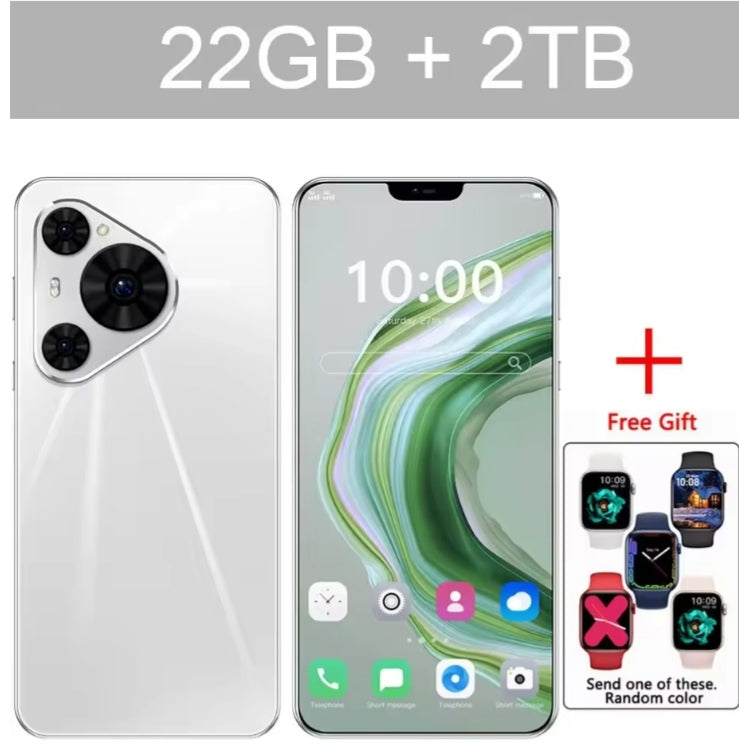 2026 HOT New P80 Ultra 7.0inch HD 4K 4G 5G Android 22GB+2TB (White) Smartphone +1 FREE Smartwatch smp