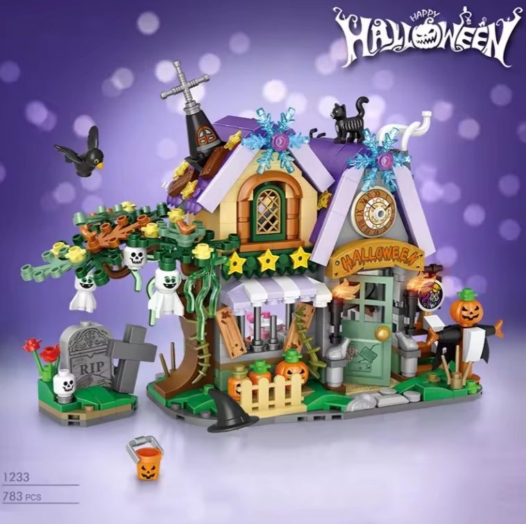 Children's Halloween Haunted House Building Blocks Set Toys (without box) tys bbs
