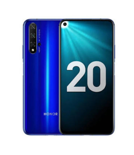 Honor 20 4G Global Version Blue Smartphone Facial Recognition & Fingerprint Unlock Function Dust Water & Scratch Resistant HD Screen Super/Fast Charging (RAM 8GB+128GB ROM) Smp&option smp