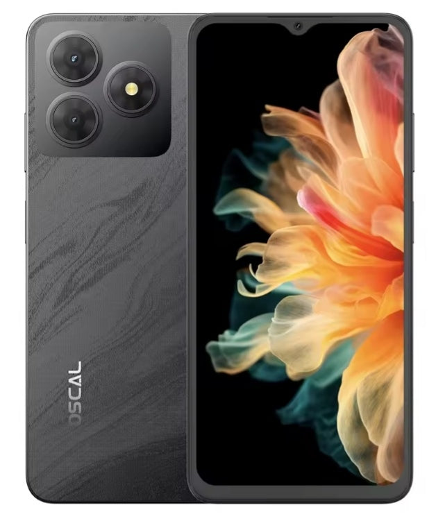 Blackview OSCAL FLAT 2 Smartphone 4G 6.6inch Screen (Phantom Black) Smartphone + FREE BT Earphones + FREE US Plug Adapter. smp