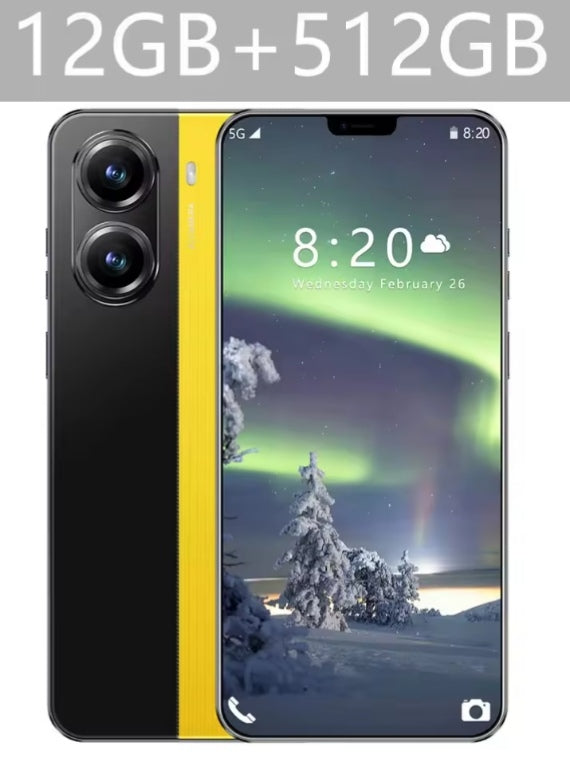 NEW X7 Pro 7.0 HD Global Edition 12GB 512GB Android Facial Recognition (Yellow) Smartphone smp