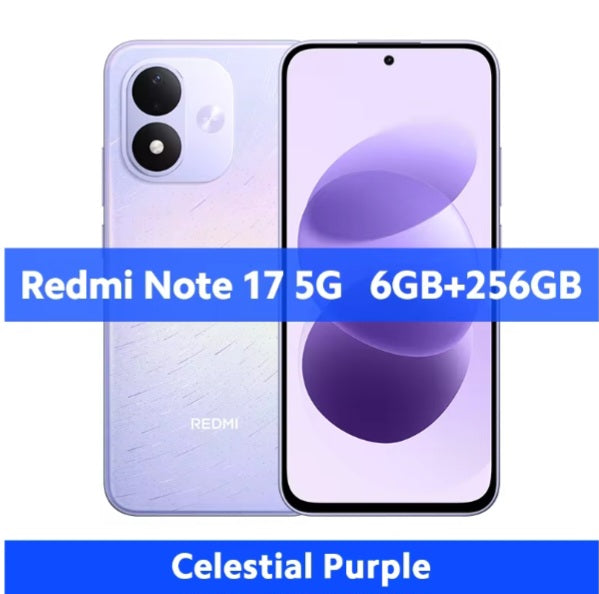 Xiaomi Redmi Note 17 5G Global Version Purple Smartphone Dust Water & Scratch Resistant HD Screen Super/Fast Charging Smartphone (RAM 6GB+256GB ROM). smp