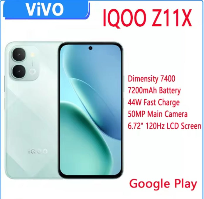 Vivo Iqoo Z11x 5G Chinese Version White Smartphone Dust Water & Scratch Resistant HD Screen Super/Fast Charging Smartphone (RAM 12GB+256GB ROM). smp