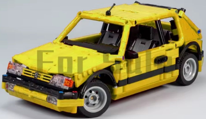 Yellow Peugeot 205 GTI Edition Building Blocks Set Toys tys bbs crs