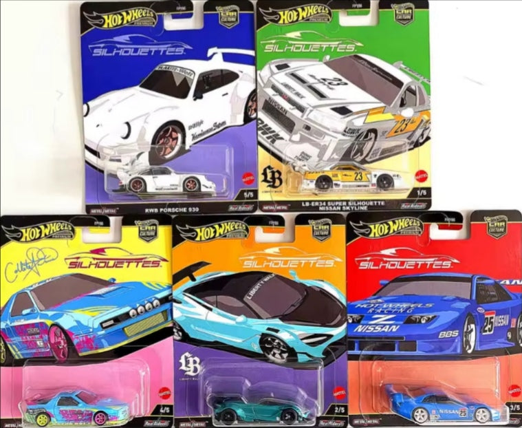 2025 Mattel Hot Wheels Car Culture Silhouettes 5pcs Set Toy Cars tys crs