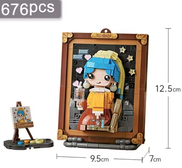 Classic Oil Painting Building Block Set Toys (no box) tys bbs