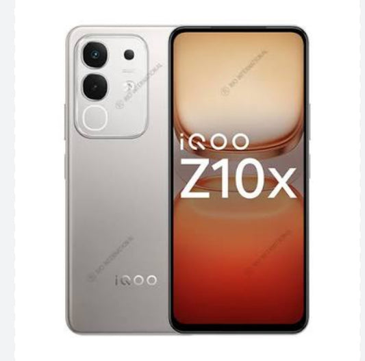 Vivo Iqoo Z10x 5G Smartphone Chinese Version Facial Recognition & Fingerprint Unlock Function Dust Water & Scratch Resistant HD Screen SuperVooc Fast Charging (RAM 12GB+512GB ROM) (Titanium) Smartphone smp