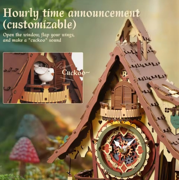 Black Forest Style 3D Wooden Puzzle Cuckoo Clock With Working Bird Building Blocks Set Toys tys bbs