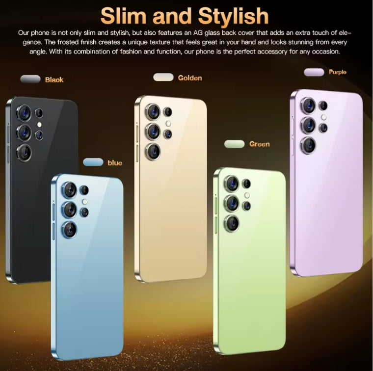 2026 HOT S27 Ultra 7.3 inch HD 4K 5G Android 13 22GB+2TB (Gold) Smartphone smp