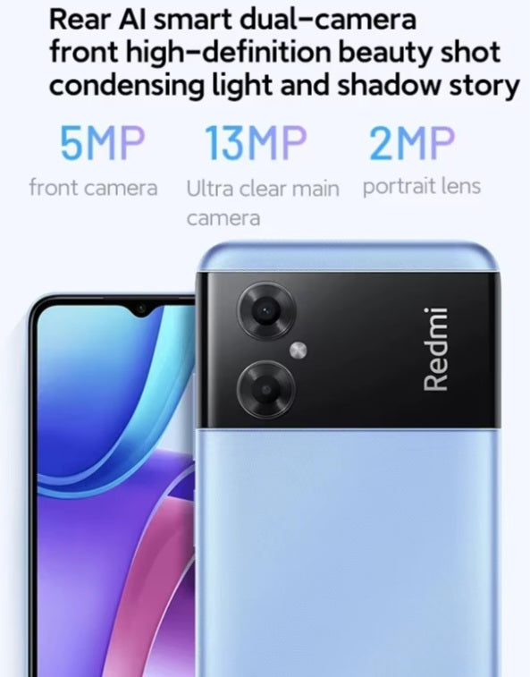 Xiaomi Redmi Note 11R Global Version Blue Smartphone Facial Recognition & Fingerprint Unlock Function Dust Water & Scratch Resistant HD Screen Super/Fast Charging Smartphone (RAM 6GB+128GB ROM). smp
