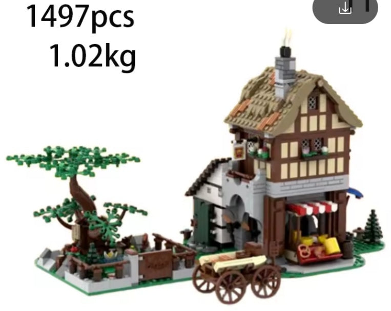 Children's Medieval House Building Blocks Set Toys tys bbs