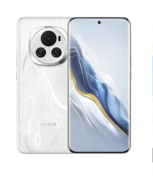 Honor Magic 6 Chinese Version White Smartphone Facial Recognition & Fingerprint Unlock Function Dust Water & Scratch Resistant HD Screen Super/Fast Charging (RAM 12GB+256GB ROM) Smartphone. smp