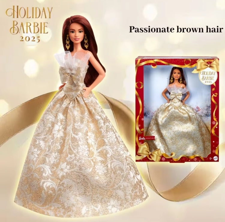 Barbie 2025 Holiday Collection "Passionate Brown Hair" Doll dll tys