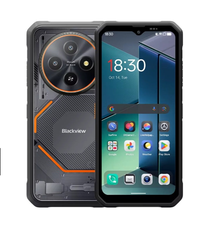 Oscal Blackview Fort 2 Smartphone Facial Recognition & Fingerprint Unlock Function Dust Water & Scratch Resistant (256GB ROM) Black Smartphone + FREE W90 Pro Watch smp