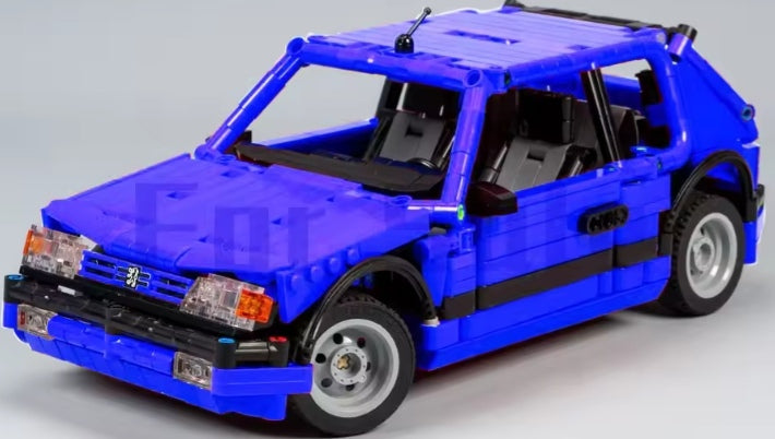 Blue Peugeot 205 GTI Edition Building Blocks Set Toys tys bbs crs