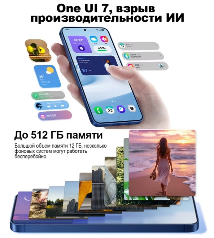 Samsung Galaxy S25 AI Global Version Smartphone Water Resistant Dustproof Fingerprint Unlock Function Facial Recognition Function HD Screen Super/Fast Charging  (Silver Shadow) Smartphone smp