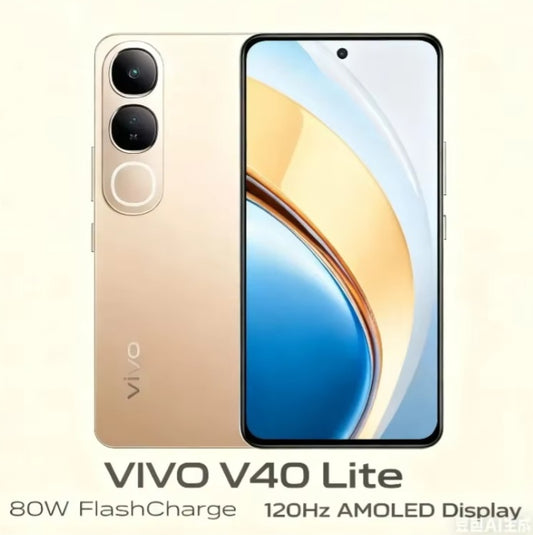 Vivo V40 Lite 5G Gold Smartphone Dust Water Scratch Resistant HD Screen Super/Fast Charging Smartphone (RAM 8GB+256GB ROM). smp