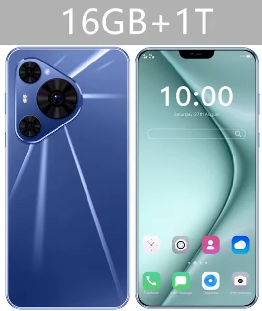 2026 HOT New P80 Ultra 7.0inch HD 4K 4G 5G Android 16GB+1TB (Blue) Smartphone smp