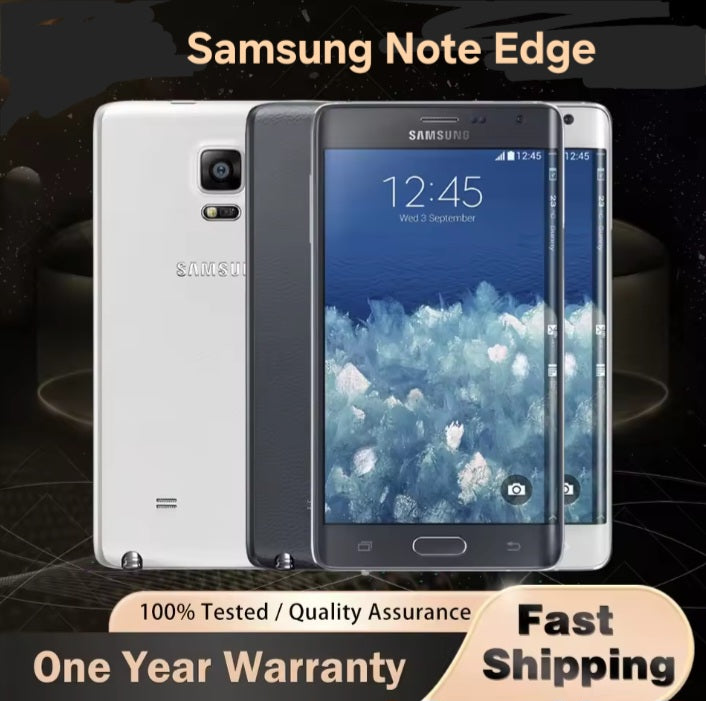 Samsung Galaxy Note Edge Global Version Black Smartphone Dust Water & Scratch Resistant HD Screen Super/Fast Charging Smartphone (N915). smp