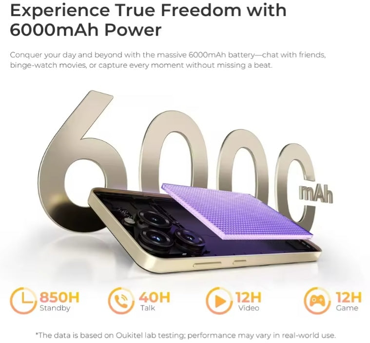 OUKITEL C69 Smartphone Global Version HD Screen Super/Fast Charging RAM 8GB+256GB ROM (Green) Smartphone smp