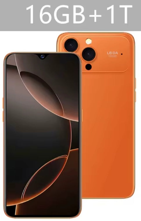 i17Pro Max HD 7.3inch Android 16GB+1TB Android (Orange) Smartphone smp
