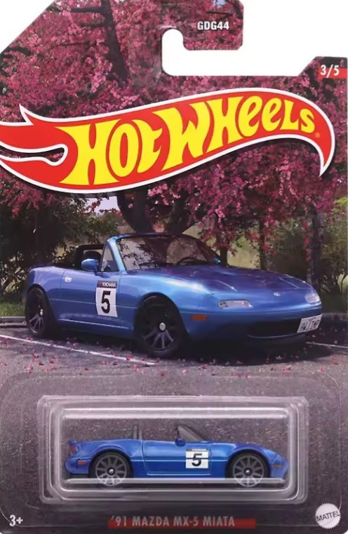 Hot Wheels Premium JDM Mazda Series "1991 Mazda MX-5 Miata" Toy Car tys crs