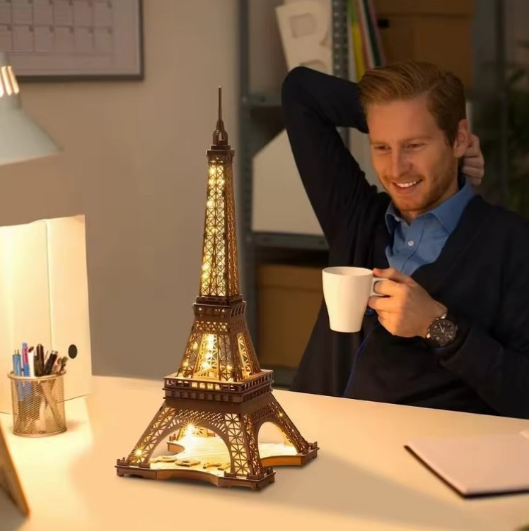 3D Night Mode Eiffel Tower Building Kit tys bbs