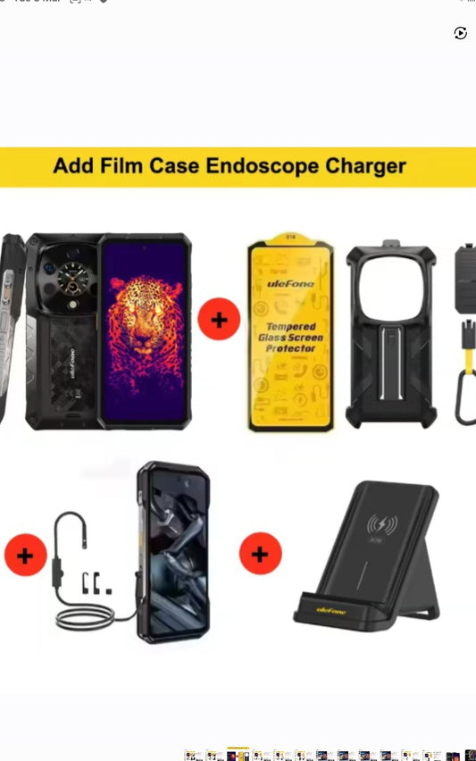 Ulefone Armor 28 Ultra 5G AI Rugged Global Version Smartphone Facial Recognition & Fingerprint Unlock Function Dust Water & Scratch Resistant HD Screen Super/Fast Charging Smartphone + FREE Film Case Endoscope Charger.smp