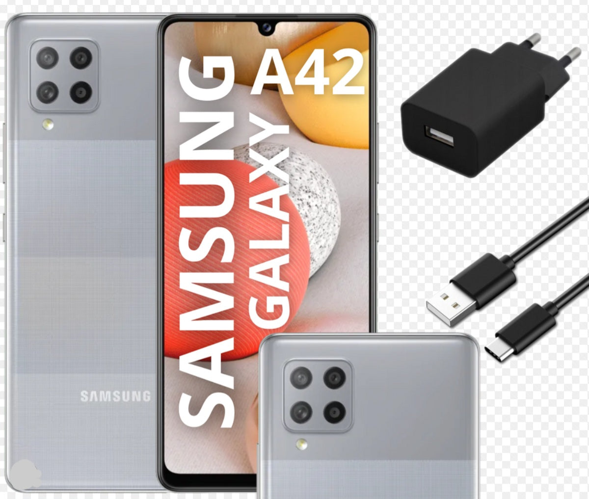 Samsung Galaxy A42 Global Version Gray Smartphone Dust Water & Scratch Resistant HD Screen Super/Fast Charging Smartphone. smp