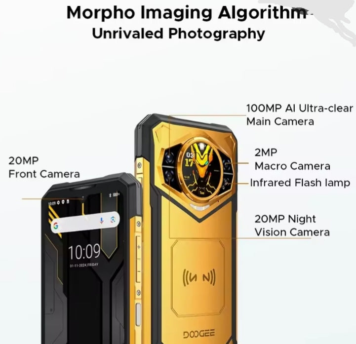 DOOGEE S200 X Rugged Waterproof Smartphone Global Version HD Screen Super/Fast Charging (Yellow) Smartphone smp