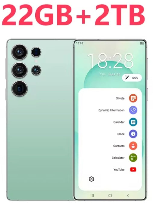 2025 S26 Ultra 7.3inch HD 4G 5G Android 22GB+2TB (Green) Smartphone smp