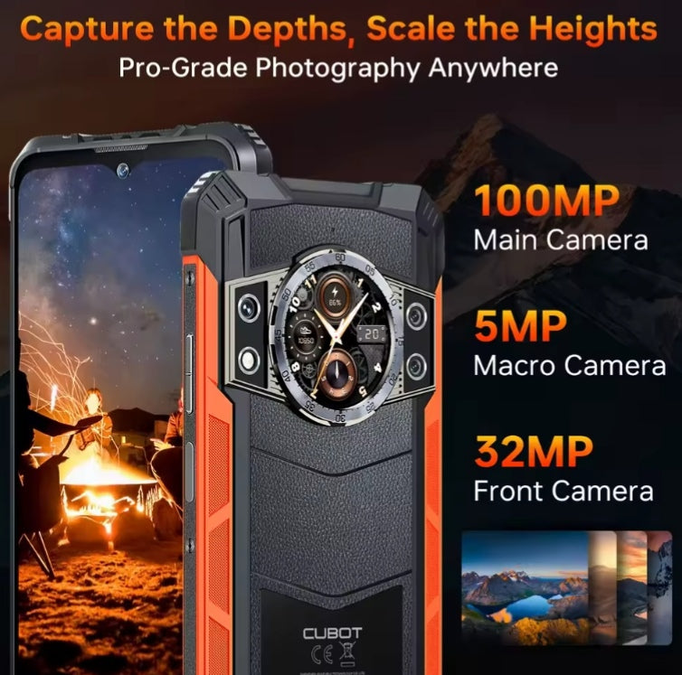 CUBOT Kingkong Ace 3 Waterproof Smartphone Global Version Super/Fast Charging HD Screen Android 14 (Orange) Smartphone smp