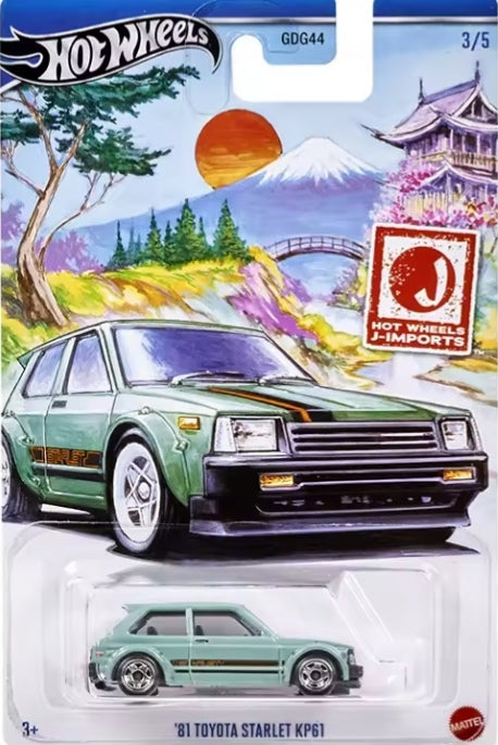 Hot Wheels Silver Series "1981 Toyota Starlet KP61" Toy Car tys crs