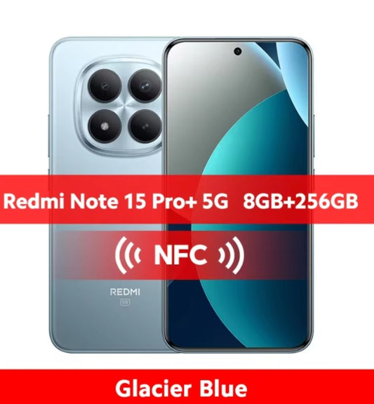 Xiaomi  Redmi Note 15 Pro Plus Global Version Blue Smartphone Facial Recognition & Fingerprint Unlock Function Dust Water & Scratch Resistant HD Screen Super/Fast Charging (RAM 8GB+256GB) Smartphone smp