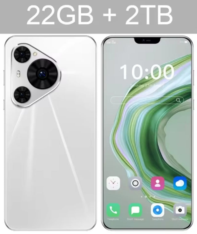 2026 HOT New P80 Ultra 7.0inch HD 4K 4G 5G Android 22GB+2TB (White) Smartphone smp