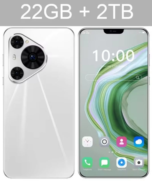 2026 HOT New P80 Ultra 7.0inch HD 4K 4G 5G Android 22GB+2TB (White) Smartphone smp