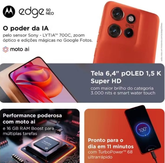Motorola Edge 50 Neo 5G RAM 16GB+256GB ROM (Red) Smartphone smp
