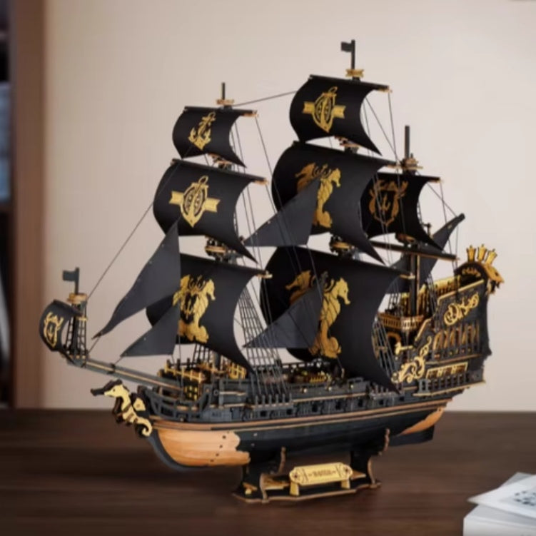 Desk Decor Wooden Ship Building Blocks Set Toys tys bbs