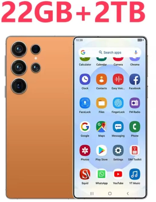 2025 S26 Ultra 7.3inch HD 4G 5G Android 22GB+2TB (Orange) Smartphone smp