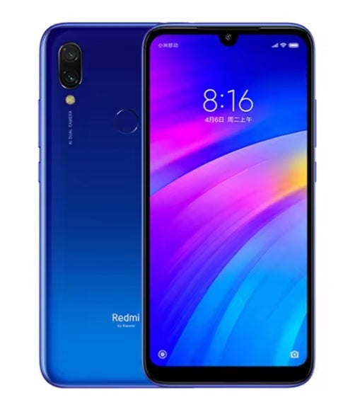 Xiaomi Redmi 7 Global Version Blue Smartphone Facial Recognition & Fingerprint Unlock Function Dust Water & Scratch Resistant HD Screen Super/Fast Charging (RAM 3GB+32GB ROM) Smartphone. smp